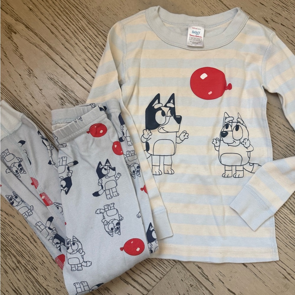 Hanna Andersson Kids Pajama Set  bluey - Cream and Red